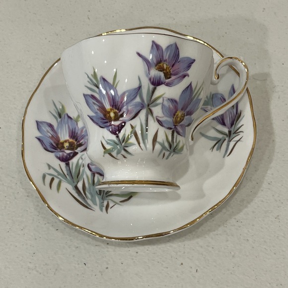 Royal Grafton Other - Royal Grafton Fine Bone China cup & saucer MANITOBA CROCUS c.1957+ Purple